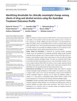 Identifying thresholds for clinically meaningful change among clients of drug and alcohol services using the Australian Treatment Outcomes Profile