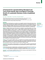 A framework for operationalising Aboriginal and Torres Strait Islander data sovereignty in Australia: Results of a systematic literature review of published studies