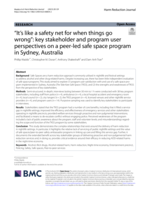 "It's like a safety net for when things go wrong": key stakeholder and program user perspectives on a peer-led safe space program in Sydney, Australia