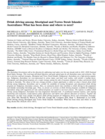 Drink driving among Aboriginal and Torres Strait Islander Australians: What has been done and where to next?