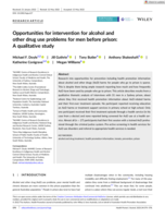 Opportunities for intervention for alcohol and other drug use problems for men before prison: A qualitative study