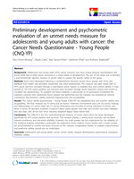 Preliminary development and psychometric evaluation of an unmet needs measure for adolescents and young adults with cancer: the Cancer Needs Questionnaire - Young People (CNQ-YP)
