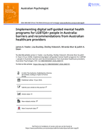 Implementing digital self-guided mental health programs for LGBTQA+ people in Australia: barriers and recommendations from Australian healthcare providers