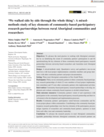 ‘We walked side by side through the whole thing’: A mixed-methods study of key elements of community-based participatory research partnerships between rural Aboriginal communities and researchers