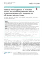 Tobacco smoking policies in Australian alcohol and other drug treatment services, agreement between staff awareness and the written policy document