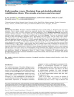 Understanding remote Aboriginal drug and alcohol residential rehabilitation clients: Who attends, who leaves and who stays?