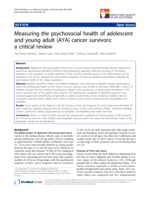 Measuring the psychosocial health of adolescent and young adult (AYA) cancer survivors: a critical review