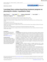 Learnings from a prison‐based drug treatment program on planning for release: A qualitative study