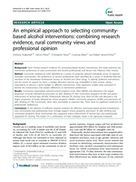 An empirical approach to selecting community-based alcohol interventions: combining research evidence, rural community views and professional opinion