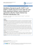 Identifying Aboriginal-specific AUDIT-C and AUDIT-3 cutoff scores for at-risk, high-risk, and likely dependent drinkers using measures of agreement with the 10-item Alcohol Use Disorders Identification Test