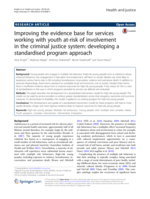 Improving the evidence base for services working with youth at-risk of involvement in the criminal justice system: developing a standardised program approach