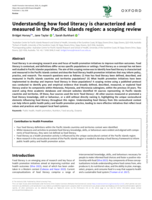 Understanding how food literacy is characterized and measured in the Pacific Islands region: a scoping review