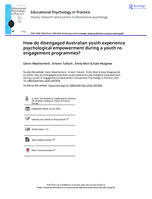 How do disengaged Australian youth experience psychological empowerment during a youth re-engagement programmes?