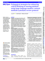 Pedagogical strategies for enhancing critical thinking in nursing students using large language models: a mixed-methods systematic review protocol