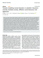 Towards modelling mental disorders in zebrafish. Neurexins severely modulate anxiety, affiliative social behaviour and aggression