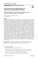 Exploring the Impact of Neighbourhood Social Fragmentation on High Subjective Wellbeing
