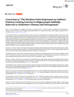 Correction to “The Myokine Irisin Represents an Indirect Pathway Linking Exercise to Hippocampal Subfields Relevant to Alzheimer's Disease and Neurogenesis”