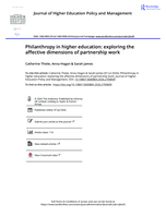 Philanthropy in higher education: exploring the affective dimensions of partnership work