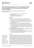 “It Is All About Education, Isn’t It?”: Community Priorities for an Aboriginal and Torres Strait Islander Adolescent Nutrition Program