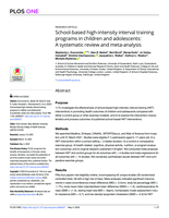 School-based high-intensity interval training programs in children and adolescents: A systematic review and meta-analysis