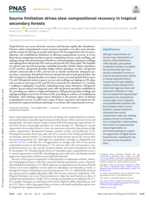 Source limitation drives slow compositional recovery in tropical secondary forests