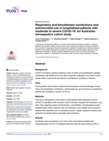 Respiratory and bloodstream coinfections and antimicrobial use in hospitalised patients with moderate to severe COVID-19: An Australian retrospective cohort study