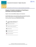Impacts of student evaluations of teaching on Australian university academics