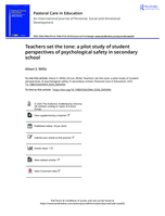 Teachers set the tone: a pilot study of student perspectives of psychological safety in secondary school
