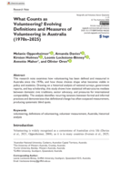 What Counts as Volunteering? Evolving Definitions and Measures of Volunteering in Australia (1970s–2025)