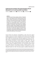 Exploring De- Escalation Through Simulation-Based Education in U.S. and Australian Social Work