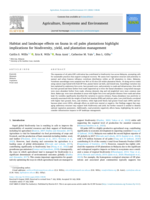Habitat and landscape effects on fauna in oil palm plantations highlight implications for biodiversity, yield, and plantation management