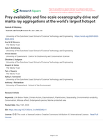 Prey availability and fine-scale oceanography drive reef manta ray aggregations at the world's largest hotspot