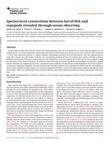 Species-level connections between larval ﬁsh and copepods revealed through ocean observing