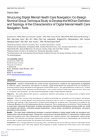 Structuring Digital Mental Health Care Navigation: Co-Design Nominal Group Technique Study to Develop the MChart Definition and Typology of the Characteristics of Digital Mental Health Care Navigation Tools