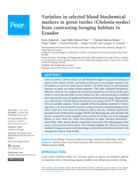 Variation in selected blood biochemical markers in green turtles (Chelonia mydas) from contrasting foraging habitats in Ecuador