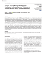 Factors That Influence Technology-Facilitated Intimate Partner Violence: A Scoping Review Using Systems Thinking