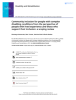 Community inclusion for people with complex disabling conditions from the perspective of people with lived experience and those who support their inclusion: a scoping review