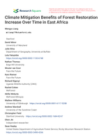 Climate Mitigation Benefits of Forest Restoration Increase Over Time in East Africa