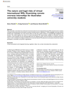 The nature and legal risks of virtual international WIL: Examining remote overseas internships for Australian university students