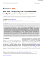 How Media Represent Australian Indigenous Business: Comparing Australian and International Coverage