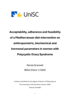 Acceptability, adherence and feasibility of a Mediterranean diet intervention on anthropometric, biochemical and hormonal parameters in women with Polycystic Ovary Syndrome