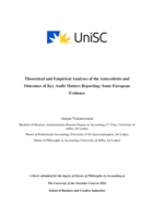 Theoretical and Empirical Analyses of the Antecedents and Outcomes of Key Audit Matters Reporting: Some European Evidence