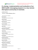 Co-design, implementation and evaluation of an SMS health messaging program in a very remote Aboriginal community in Australia