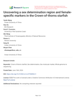 Uncovering a sex determination region and female specific markers in the Crown-of-thorns starfish