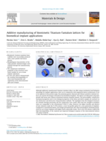 Additive manufacturing of biomimetic Titanium-Tantalumlattices for biomedical implant applications