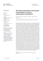 Microbial rhizosphere and topsoil communities in young reforestation plantations
