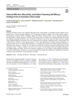 Paternal Affection, Masculinity, and Fathers’ Parenting Self-Efficacy: Findings From an Australian Cohort Study