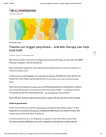 Trauma can trigger psychosis – and talk therapy can help treat both
