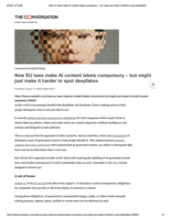 New EU laws make AI content labels compulsory – but might just make it harder to spot deepfakes