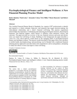 Psychophysiological Finance and Intelligent Wellness: A New Financial Planning Practice Model